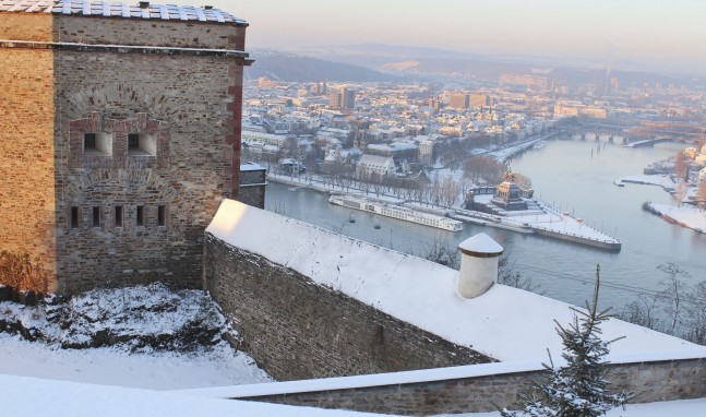 Winterzauber auf der Festung Ehrenbreitstein